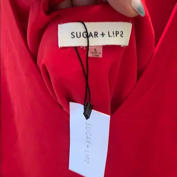 Cherry red strappy mini dress size L - Picture 4 of 4